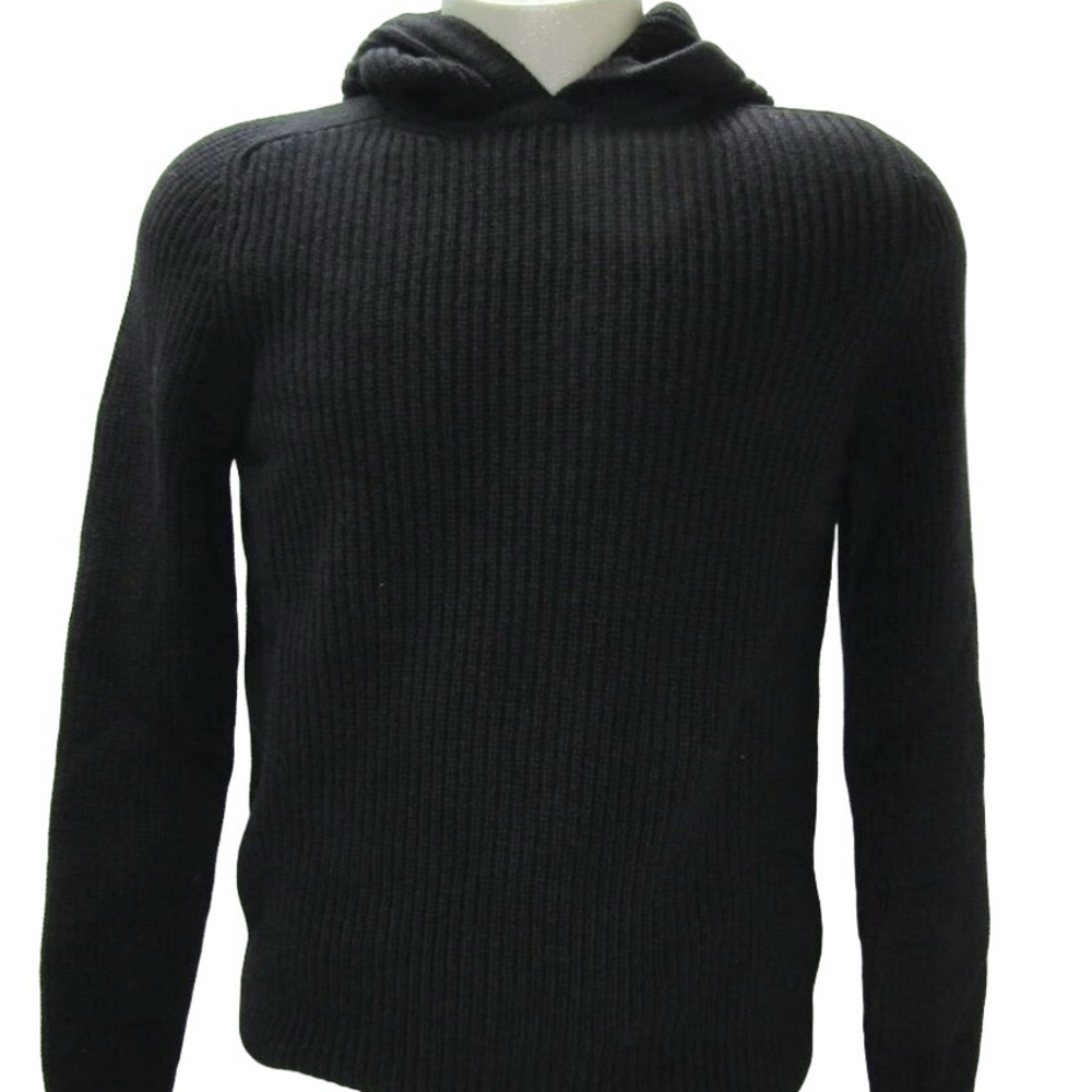 NEW IRIS VON ARNIM Men’s Dalton Hoodie Black XL Stonewashed Cashmere Ribbed –